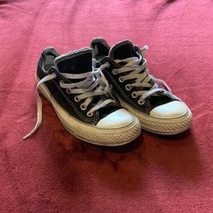 Women's Black Converse Double Tongue Size 7